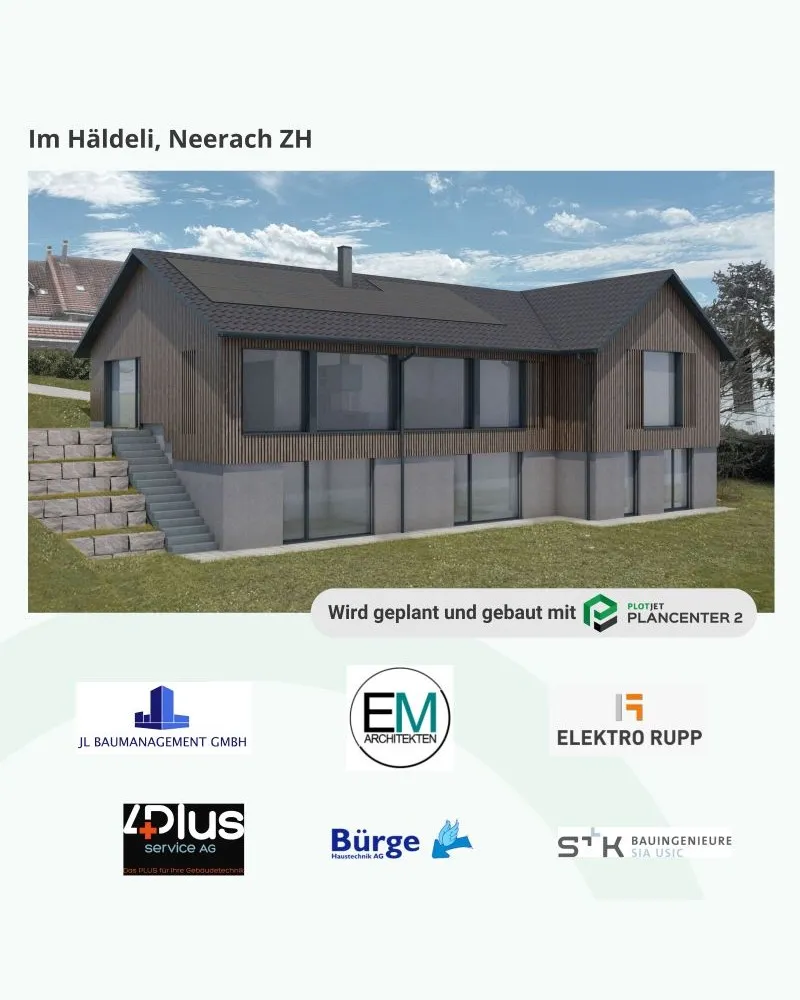 Visualisierung Im Häldeli, Neerach ZH mit den beteiligten Planungsbüros.