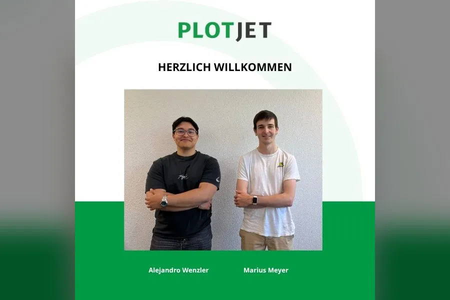Alejandro Wenzler und Marius Meyer, neu in der PlotJet-Softwareentwicklung