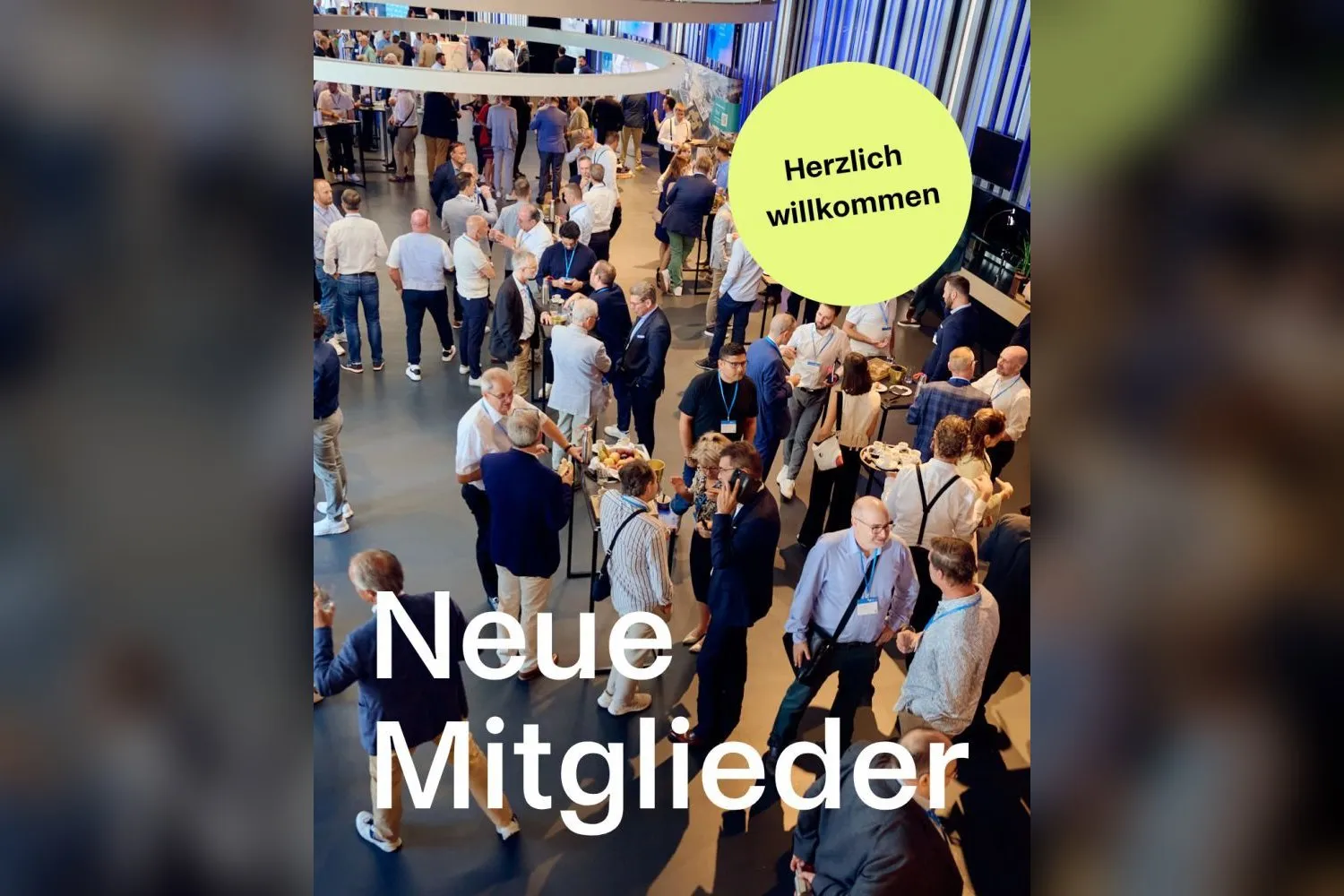 Mitgliederanlass des FRZ Flughafenregion Zürich mit dem Schriftzug «Neue Mitglieder», Bild FRZ