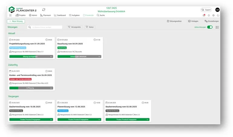 Stilisierte Vorschau: Protokollmanagement